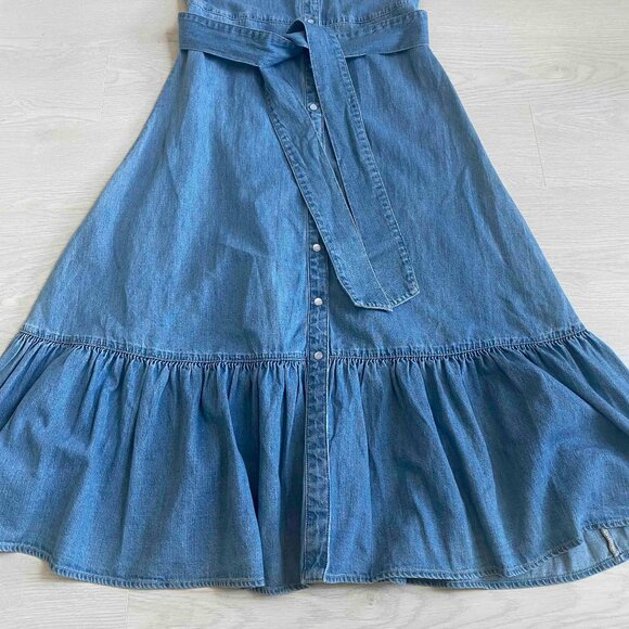 Veronica Beard Edwina Denim Shirtdress Size 4 Western Rodeo Vacation Preppy - Picture 8 of 9
